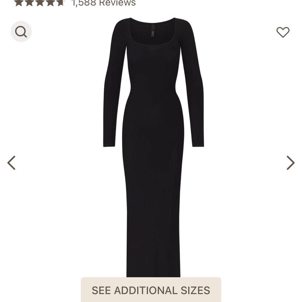 SKIMMS BLACK LONG SLEEVE BLACK DRESS